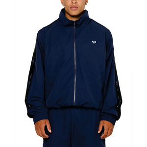Custom Men's Windbreaker <b>jacket</b> Navy Blue <b>Zip</b>-<b>Up</b> <b>Jacket</b> & Jogger Pants Sportswear Stripe High-Quality Wholesale Nylon <b>jackets</b> - Product Image 1