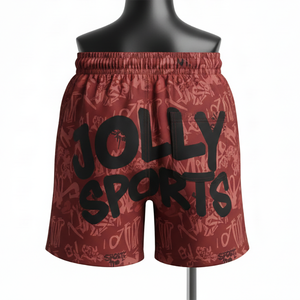 Shorts de Baño para Mujer, Premium, de Secado Rápido, Tela de Poliéster y Spandex, 130 GSM, Color Granate, Impresión por Sublimación, Logotipo Personalizado - Product Image 2