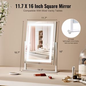 Specchio da Trucco LED con Controllo Touch Intelligente, Ingrandimento 5X e Tre Modalità di Illuminazione Colorata - Product Image 5
