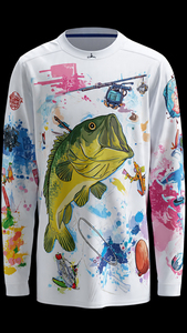 Camiseta de Manga Larga para Hombre, Sublimada, con Estampado Sólido, de Secado Rápido, Corte Regular, Informal, de Algodón/Fibra de Bambú - Product Image 3