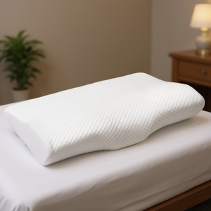 Contour Memory Foam Pillow Standard Size Height Adjustable Soft <b>White</b> Bedding <b>Cushion</b> for Home or Hotel - Product Image 3