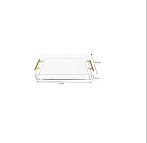 Plateau de présentation carré en lucite pour macarons, plateau de service transparent en acrylique pour aliments, fruits, légumes, décoration, vaisselle, plateaux en acrylique faits maison - Product Image 5