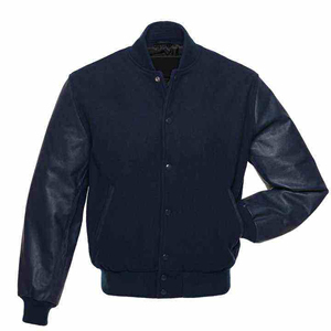 Blouson universitaire personnalisé en gros, vierge, unisexe, noir, pour hommes et femmes, style vintage, à séchage rapide, respirant, en polaire, avec lettres brodées - Product Image 5