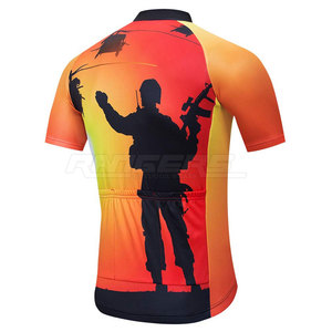 Maillot de cyclisme à manches courtes personnalisé avec impression graphique, respirant, en polyester, pour adultes, prix de gros - Product Image 3