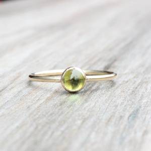Peridot Ring August Birthstone <b>Stacking</b> Ring 925 Sterling Silver 14k Gold Plated Minimalist Women Jewelry Wholesale - Product Image 1
