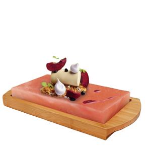 Ooking-Placa de cocción imalayan, placa de sal de tinta con base de madera, forma cuadrada - Product Image 1