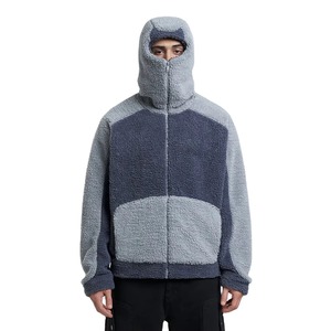 Fashion Style <b>Fleece</b> Sherpa Jacket Custom Color Block Sherpa Coats Winter Zip Oversized Casual Men <b>Fleece</b> Sherpa Jackets - Product Image 5