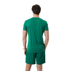 Best Quality Men's Green Crew Neck T-Shirt And Shorts <b>Set</b> <b>Knitted</b> Cotton Spandex Quick Dry Summer Casual Wear OEM ODM - Product Image 5