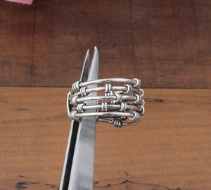 แหวนเงินแท้ 925 งานแฮนด์เมด ดีไซน์ลวดพันแบบศิลปะ แหวนลวดถักลายเฉพาะตัว สำหรับผู้หญิง งานแต่งงาน สไตล์คลาสสิก ขายส่ง - Product Image 4