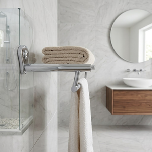 Premium Heavy Duty Stainless Steel <b>Wall</b> <b>Mounted</b> <b>Towel</b> Rack Eco-Friendly Modern Kitchen Bathroom <b>Towel</b> Organizer Rustproof Saving - Product Image 2