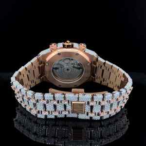 Export Quality Stylish Diamond <b>Watch</b> for Women with Leather Strap and Elegant Stone Setting for Casual Available For Sale - Product Image 6