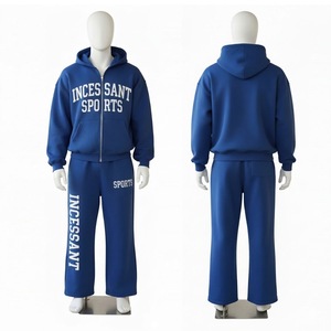 Conjunto Deportivo de Felpa con Logotipo Personalizado a Precio de Fábrica, Sudadera con Capucha y Pantalones Deportivos de 500 GSM, Ropa Deportiva Informal Holgada - Product Image 5