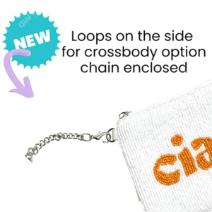 Handcrafted Beaded Slogan Zip Pouch Bag Women Designer Text Embroidery Coin <b>Purse</b> <b>Small</b> Cosmetic Organizer Gift OEM - Product Image 4