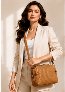 Sac à bandoulière Gravs en cuir véritable fait main, style bohème anglais, pour femme, 27x5x20 cm, fermeture éclair, sangle unique, usage quotidien - Product Image 3
