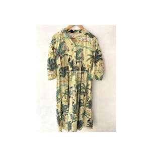 Robe de luxe moderne pour femme en coton indien, imprimé floral, pour soirée, coupe skater - Product Image 1