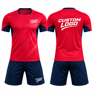 Maillot de football personnalisé avec logo, kit pour hommes, manches courtes, polyester respirant, vêtements de sport toutes saisons, noir - Product Image 6