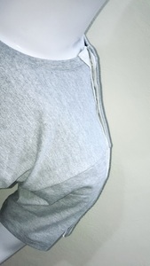 <b>round</b> neck unisex dual Shoulder & Side Access <b>Post</b> Surgery & Rehab Unisex 100% Cotton men Casual Blank Solid Jersey Snap Shirts - Product Image 3