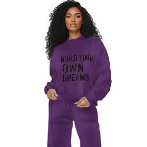 Sudadera de cuello alto para mujer, corte holgado, forro polar, color liso, estampado y bordado, para otoño e invierno, estilo casual - Product Image 1