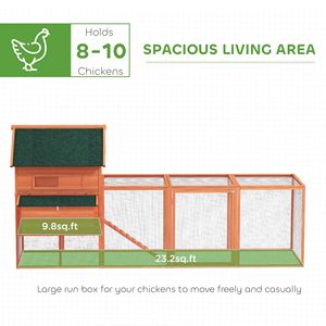 Pollaio in Legno Tipo H Arancione 137 per 8-10 Galline, Capacità Personalizzabile, Nuova Gabbia per Animali in Rete d'Acciaio per Giardino - Product Image 4