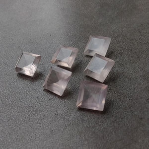 Cuarzo Rosa Facetado, Corte Cuadrado, Gema Natural Rosa, Calibrada, para Joyería - Product Image 4