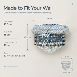 Lámpara de pared moderna de cristal con marco de metal plateado, dos bombillas E14, montaje empotrado para dormitorio, hotel, pasillo, sala de estar - Product Image 3
