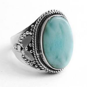 Silence Est La Meilleure Réponse Larimar 925 Bagues En Argent Sterling 925 Bijoux En Argent Gemstone Bijoux En Argent - Product Image 1