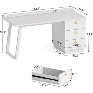 <b>Computer</b> <b>Desks</b> Makeup Vanity with Unique Design and Functionality - Product Image 4
