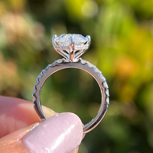 Bague de fiançailles pour femme en diamant marquise, sertie à griffes, 4,10 carats, diamant de laboratoire, alliance éternité en vermeil 14 carats, cadeau pour fête ou anniversaire - Product Image 5