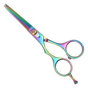 Ciseaux de coiffure professionnels en titane arc-en-ciel, ciseaux de coupe de cheveux en acier inoxydable, OEM ODM, logo personnalisé - Product Image 2
