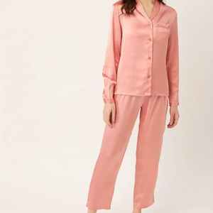 Robes de nuit d'hiver pour femmes à manches longues avec col rabattu en tissu peigné, séchage rapide et respirant - Product Image 4