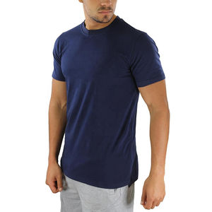 เสื้อยืดคอกลมคลาสสิกขายส่ง ผ้าโพลีเอสเตอร์ สีขาวล้วน ไซส์ใหญ่ เสื้อยืดลำลองผ้าคอตตอนหนา เสื้อยืดสั่งทำสำหรับผู้ชาย - Product Image 1