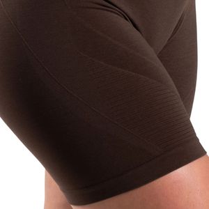 Shorts Deportivos de Cintura Alta para Mujer, Color Marrón, Sin Costuras, Compresión, Elásticos, para Gimnasio, Fitness, Entrenamiento, Deportes, Ropa Deportiva - Product Image 4