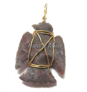 Pendentifs en forme de flèche en verre aqua - Pendentif Feng Shui en pierres précieuses fait à la main |   Parcourez la collection en ligne - Product Image 3