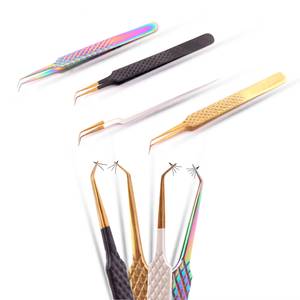 Juego de Pinzas para Pestañas Morje Surgical MS-ET-0007 de Acero Inoxidable de Precisión, Punta Lisa/Dentada/Serrada de 10 mm, Dorado, Negro, Arcoíris - Product Image 5