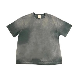 เสื้อยืดวินเทจสไตล์ย้อมสีแบบแอซิดวอชสำหรับผู้ชาย ผ้าฝ้าย 100% เนื้อเจอร์ซีย์หนานุ่ม ระบายอากาศได้ดี ทรงโอเวอร์ไซส์ เสื้อผ้าผู้ชายใส่สบาย - Product Image 1
