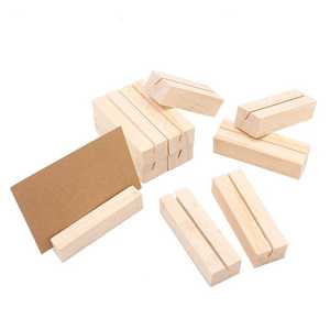 Ensemble de porte-blocs en bois avec finition naturelle et support en carton pour activités promotionnelles - Product Image 1