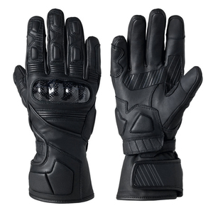 Gants de moto en cuir à doigts entiers avec sangle de poignet réglable pour hommes, utilisation hivernale - Product Image 1