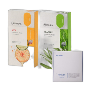 Set Doble de Mascarillas Esenciales Mediheal - Tamaño Viaje, Mascarilla Facial Nutritiva e Hidratante con Ácido Hialurónico para Uso Doméstico Antienvejecimiento - Product Image 1