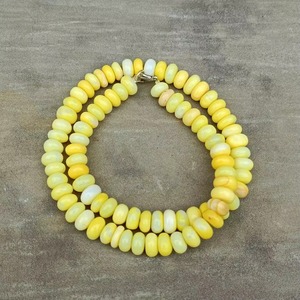 Natural Yellow <b>Opal</b> Smooth Rondelle Gemstone Choker <b>Necklace</b> 7MM 9MM Beaded Party Wear Jewelry For Men Women Wholesale Bulk - Product Image 3