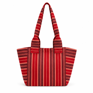 Recycled Nylon Fabric <b>Travel</b> Bag Colorful Striped Zipper <b>Tote</b> Handbag Reusable Lightweight Shopping Carry Bag - Product Image 2