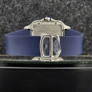 Luxury <b>Square</b> <b>Men's</b> <b>Watch</b> 40mm Automatic Mechanical Movement Analog Blue Dial Roman Numerals Blue Rubber Strap Hip Hop Business - Product Image 4