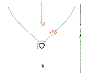 Pendentif de mariage et de fiançailles en forme de grappe géométrique Ivy, serti de diamants taille radiant, plaqué rhodium - Product Image 5