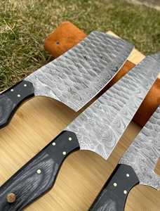 Legacy Blades 5-Piece Damascus Steel <b>Knife</b> <b>Set</b> with Wood Handle Polished Straight Edge for Meat Fruit Vegetable Professional Use - Product Image 6