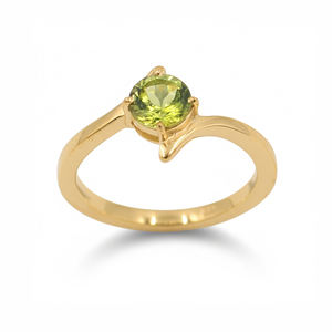 Anillo de Peridoto Natural con Diseño de Panal de Abeja y Acabado en Oro Amarillo, Joyería con Gema Verde - Product Image 2