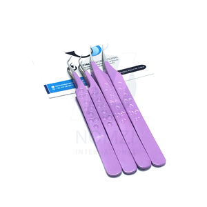 Prix de gros NOMZI INTERNATIONAL Pince à épiler professionnelle de haute qualité en acier inoxydable courbée couleur Purple Heart - Product Image 3