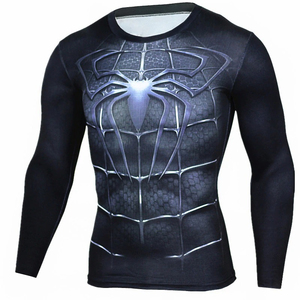 Unisex Black Custom Logo <b>Compression</b> <b>Shirt</b> Sublimation Print Quick Dry Breathable Spandex/Polyester 120g Full Sleeve Rash Guard - Product Image 4