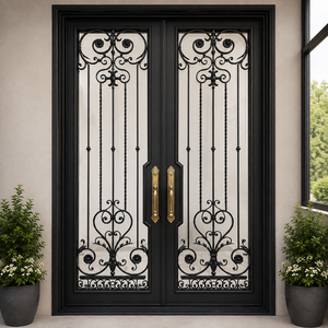 Portes d'entrée en fer forgé sur mesure pour maisons, avec des designs élégants, une durabilité exceptionnelle et une sécurité renforcée pour une entrée moderne - Product Image 1