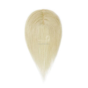 100% extensions de cheveux humains vierges bruts Toppers partie centrale pièces de cheveux blonds pour cheveux amincissants pince de Base en soie dans les Toppers - Product Image 4