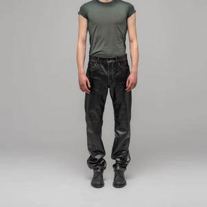 Precios al por Mayor, Pantalones de Lona Rectos para Hombre, 100% Piel de Oveja Genuina de Alta Calidad, Cierre de Botón, Impermeables y Transpirables - Product Image 2