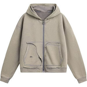 <b>Mens</b> High Quality Distressed Hoodie Vintage Style <b>Pullover</b> Sweatshirt Streetwear Casual Relaxed Fit Hooded Top - Product Image 4